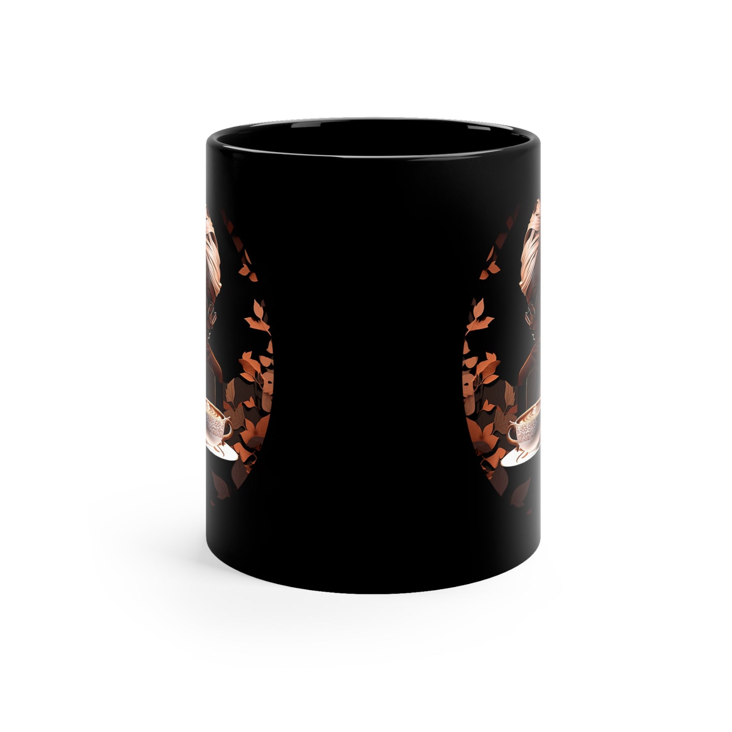 Lady Caramel Macchiato - 11oz Black Mug