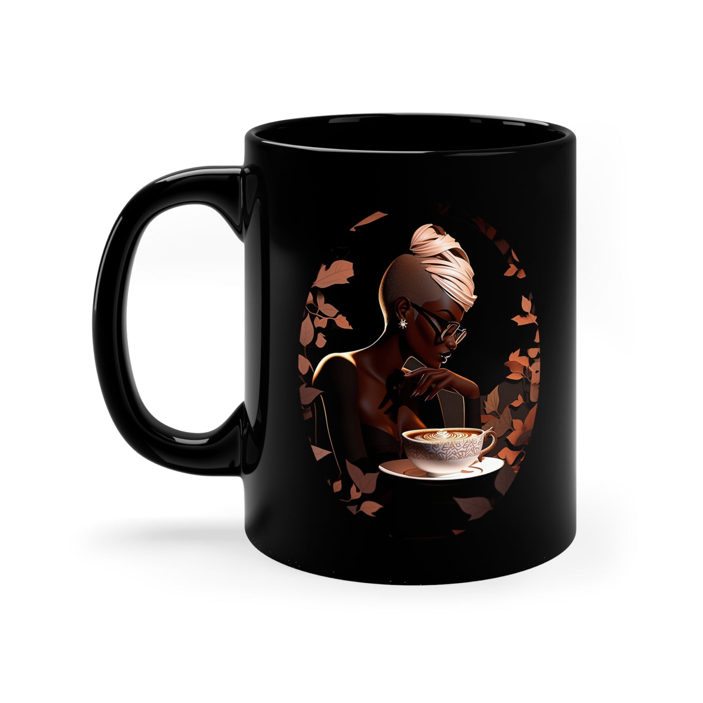 Lady Caramel Macchiato - 11oz Black Mug